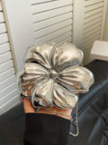 Mini Acrylic Flower Clutch- Silver