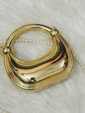 Mini Acrylic Moon Clutch-Golden