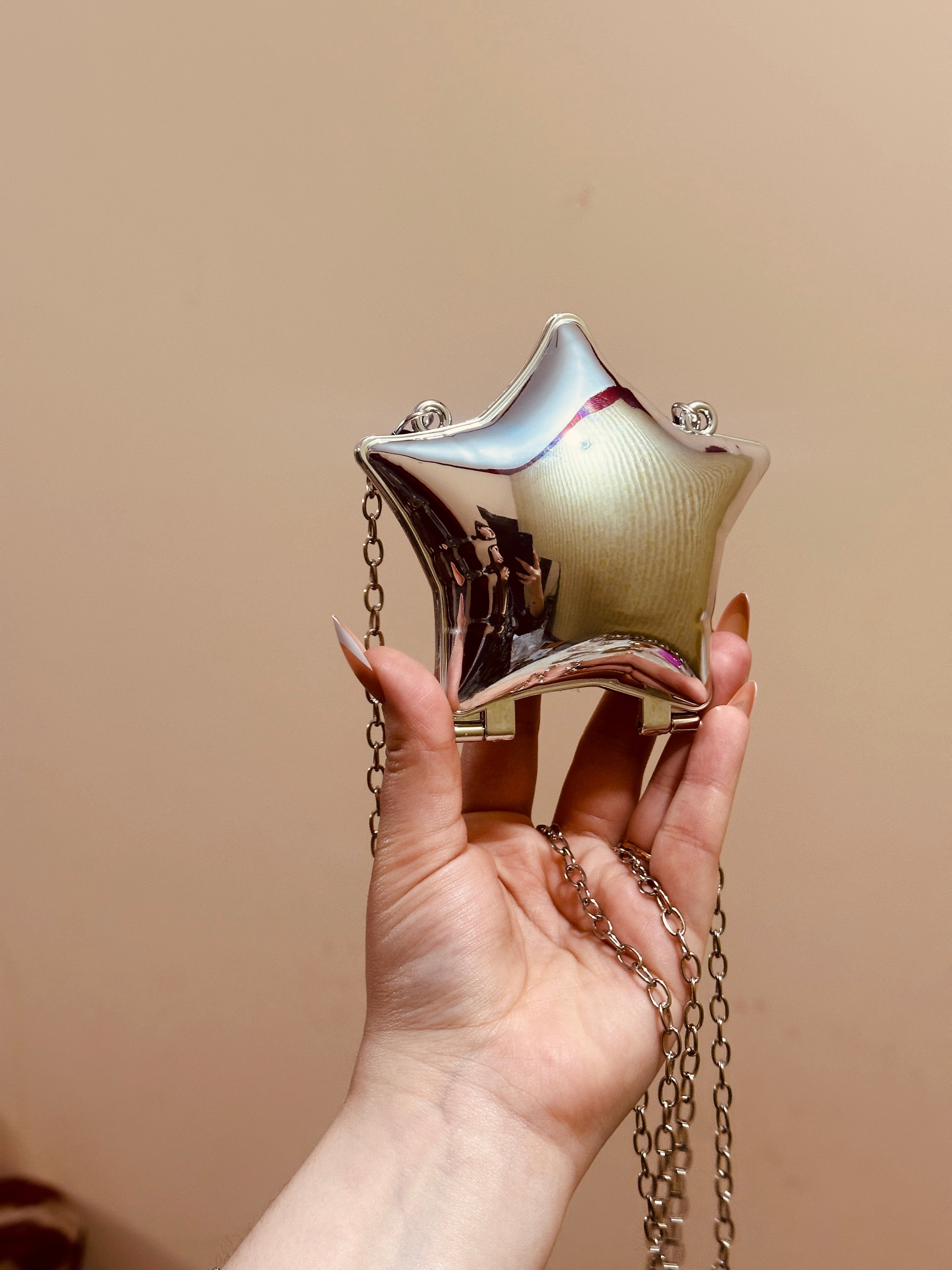 Mini Acrylic Star Clutch-Silver