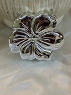 Mini Acrylic Flower Clutch- Silver