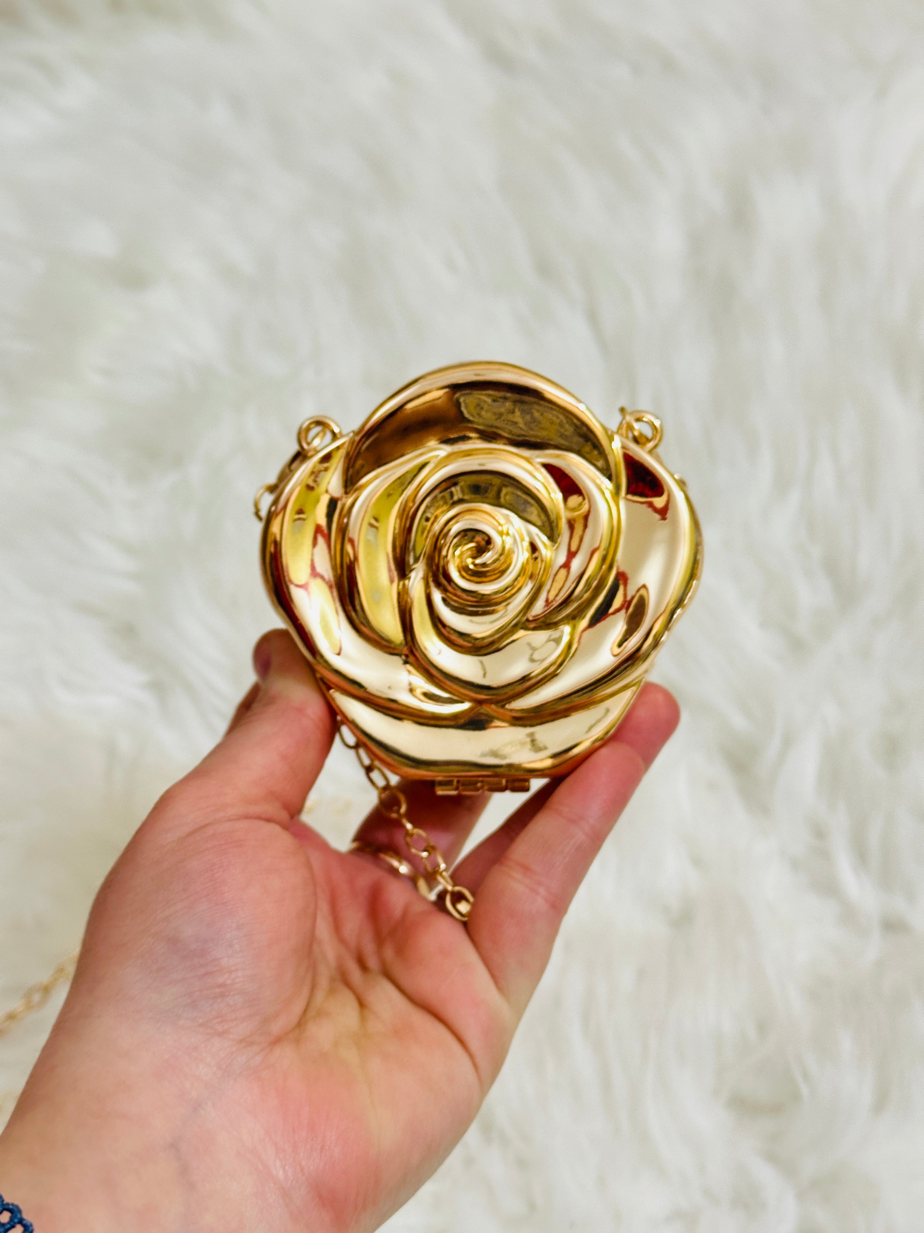 Mini Acrylic Rose Clutch-Golden