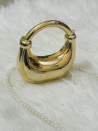 Mini Acrylic Moon Clutch-Golden