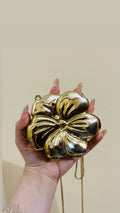 Mini Acrylic Flower Clutch-Golden