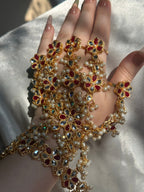 Red colour hand cover rings bracelet