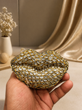 Lip-Shaped Kundan Clutch