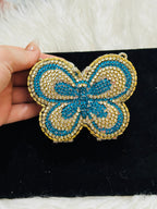 Glam Bloom butterfly Clutch( with pearl chain)