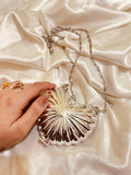 Mini Acrylic Heart Clutch-Silver