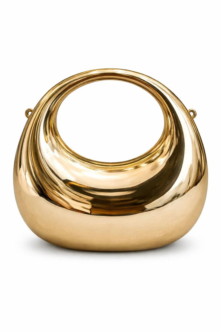 Mini Acrylic Moon Clutch-Golden