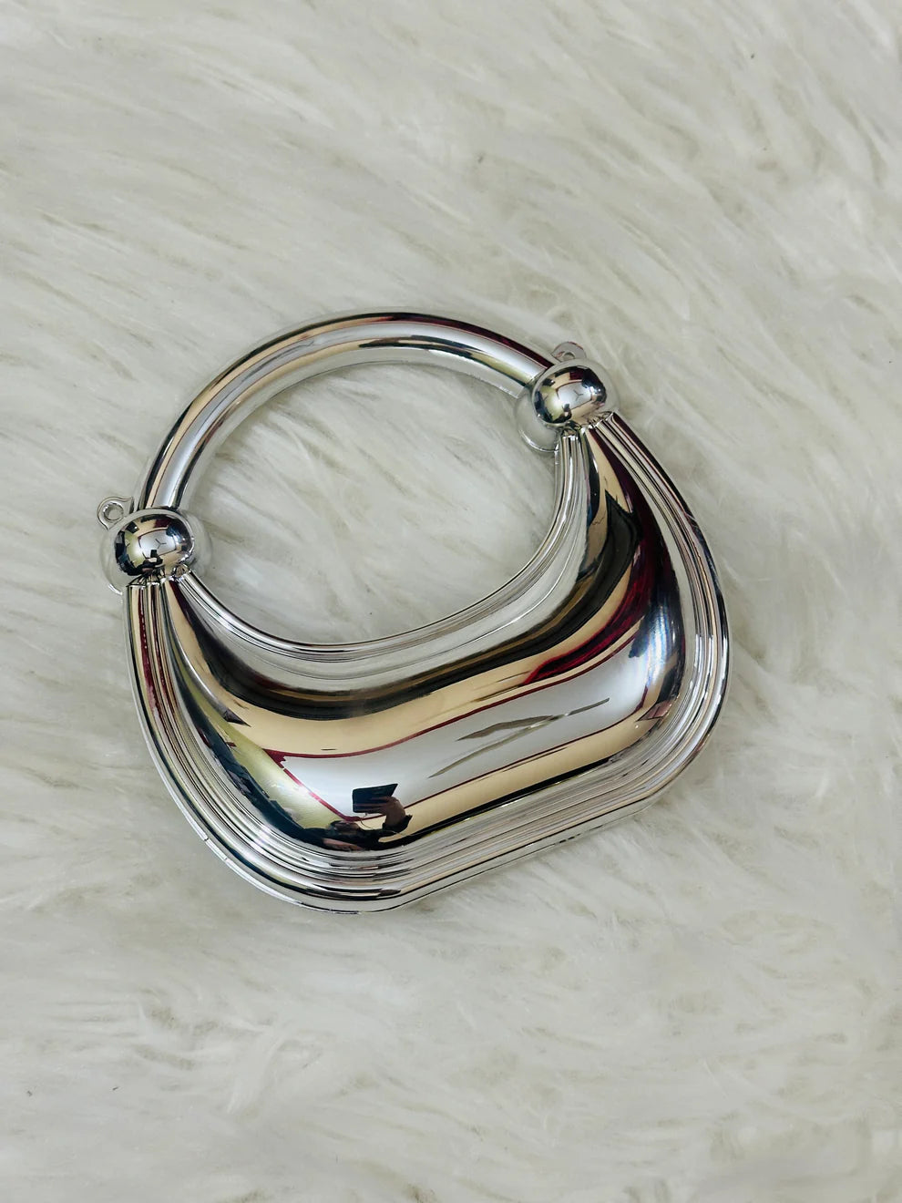 Mini Acrylic Moon Clutch-Silver