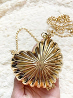 Mini Acrylic Heart Clutch-Golden