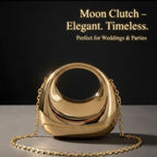 Mini Acrylic Moon Clutch-Golden