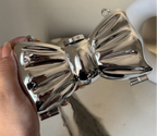 Mini Acrylic Bow Clutch-Silver