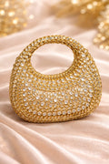 Moon-Shaped Kundan Clutch